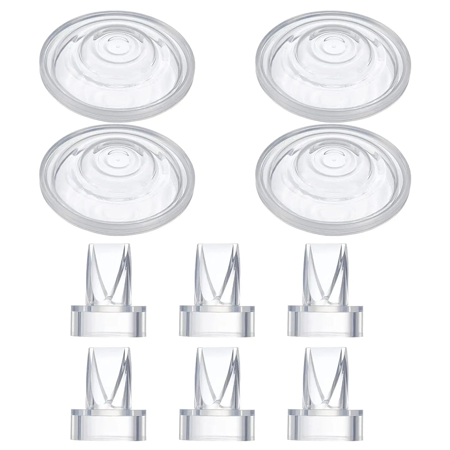 Válvula de pico de pato y diafragma de silicona, compatible con extractor de leche eléctrico, piezas y accesorios (juego de 10 piezas)