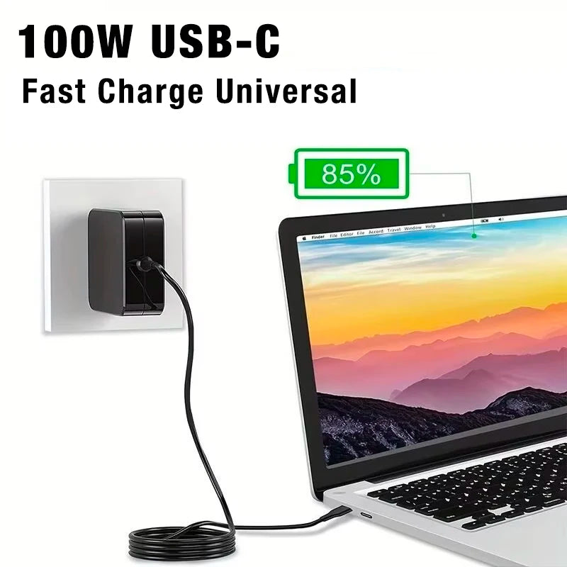 100W USB C Laptop Adapter Wall Charger 96W 87W 65W Fast Charging for MacBook iPad Pro 2018 HP Dell ASUS Lenovo Yoga Huawei Power