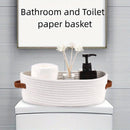 Oval Woven Bathroom Storage Basket, Multifunctional Desktop Organizer, Toilet Paper Holder, Toy Storage Basket