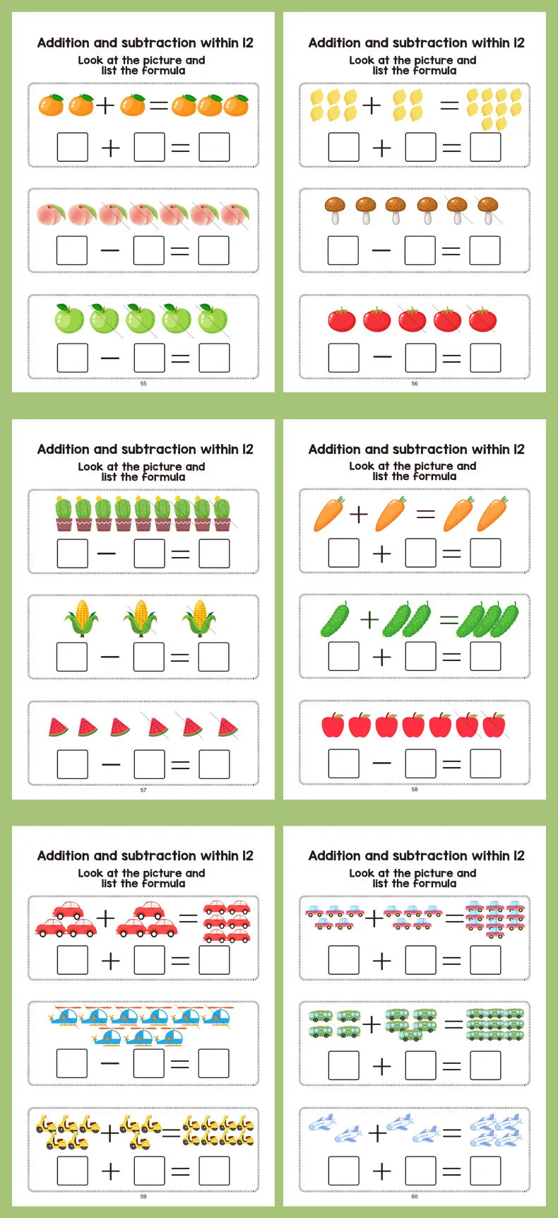 Caderno de Exercícios Interativo de Matemática – Contagem, Adição e Subtração até 10 e Atividades de Relações Numéricas – Material de Aprendizagem Visual; ideal para pré-escola, 1º ano, ensino domiciliar e sal