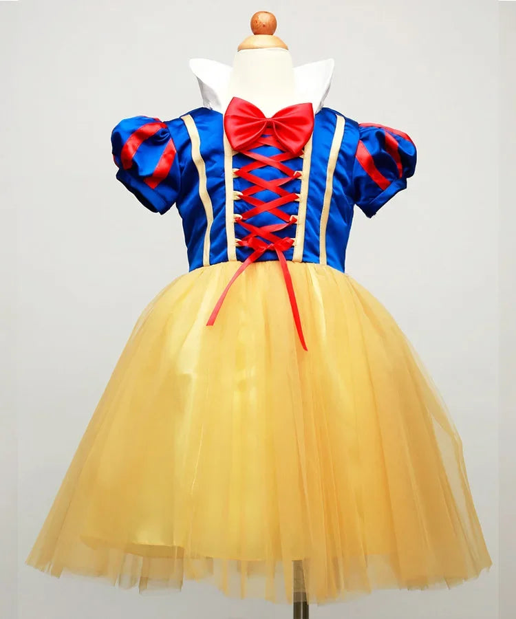 Fantasia de Princesa Branca de Neve para Meninas – Halloween, Festa de Aniversário, Brincadeiras e Fantasias Infantis (com Capa)