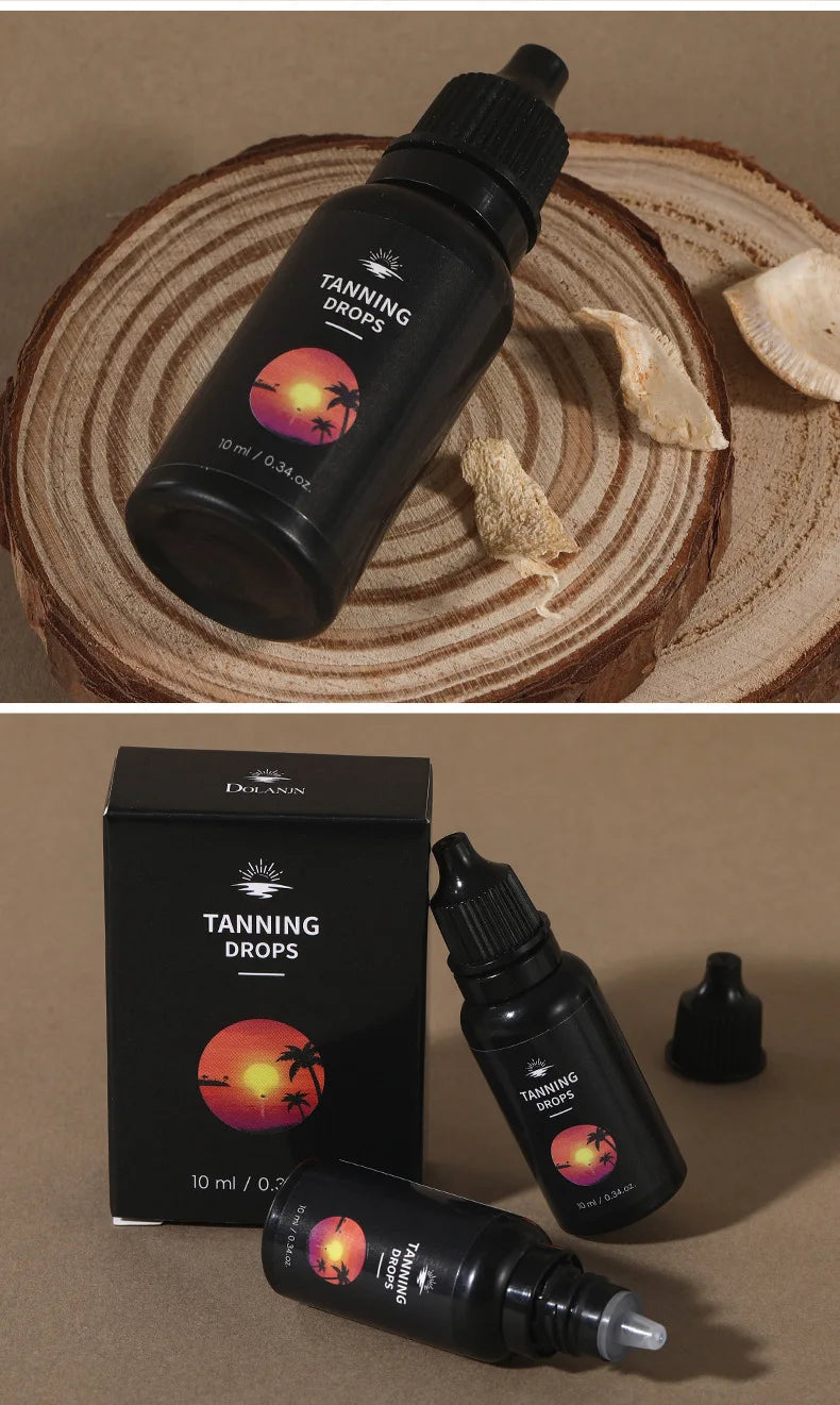 10ml Tanning Oil for Outdoor Beach Sunbathing, Body Tanning Essential Oil Drops, Natural Brown Tone, Formaldehyde-Free