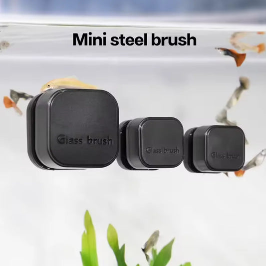 Mini Square Magnetic Brush Aquarium Glass Cleaner Scratch-Resistant Glass Cleaner Magnetic Brush for Small Aquarium Fish Tank