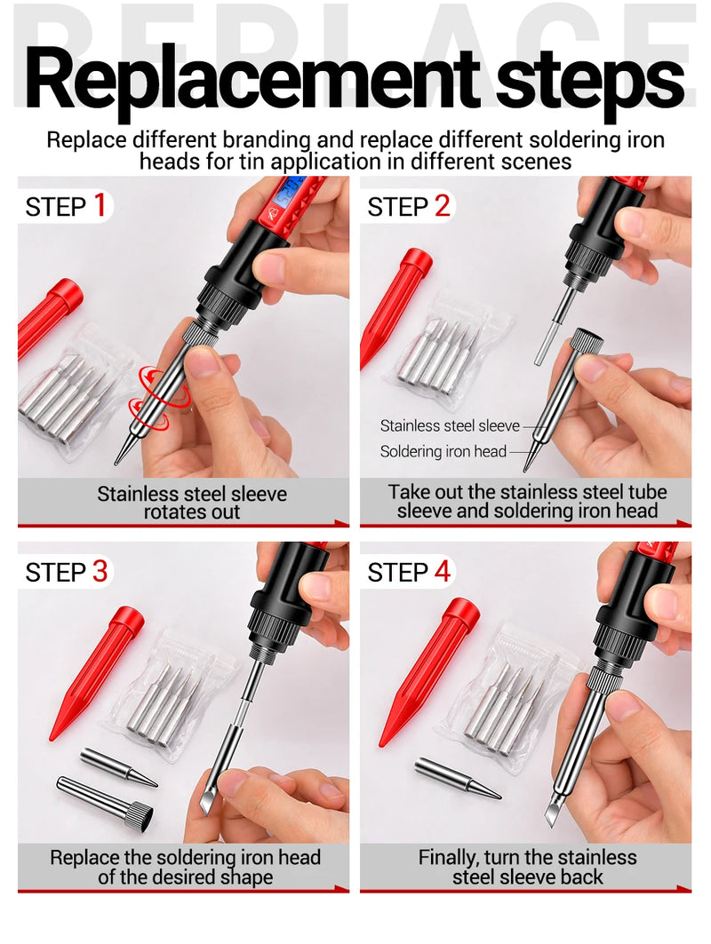 ANENG SL106 Electric Soldering Irons Adjustable Temperature Welding Solder Rework Station Heat Pencil Tip Repair Tools 110V/220V