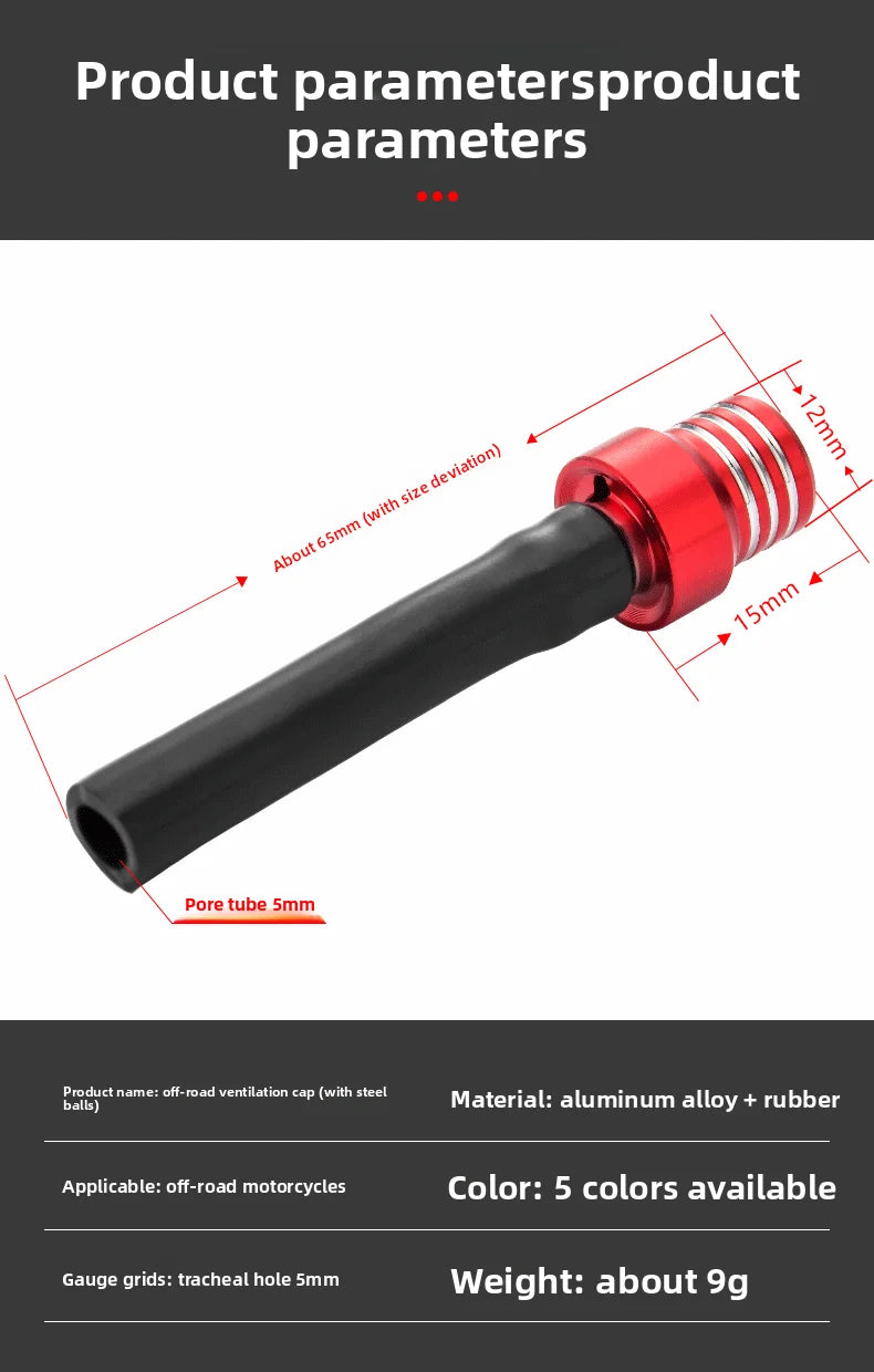 Off Road Motorcycle ATV Fuel Tank Vent Cap CNC One-Way Valve with Steel Ball for Dirt Bike Quad Buggy Gas Tank Ventilation