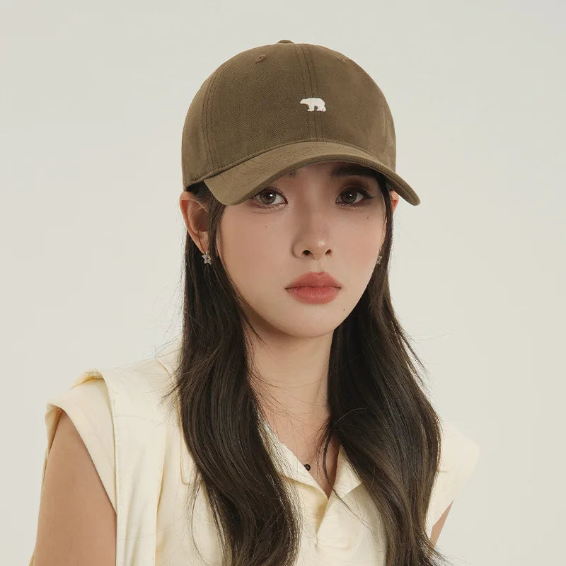 Stylish Bear Embroidered Baseball Cap Sun Protective Breathable Adjustable Ideal Casual Hat Men Women Unisex Baseball Cap