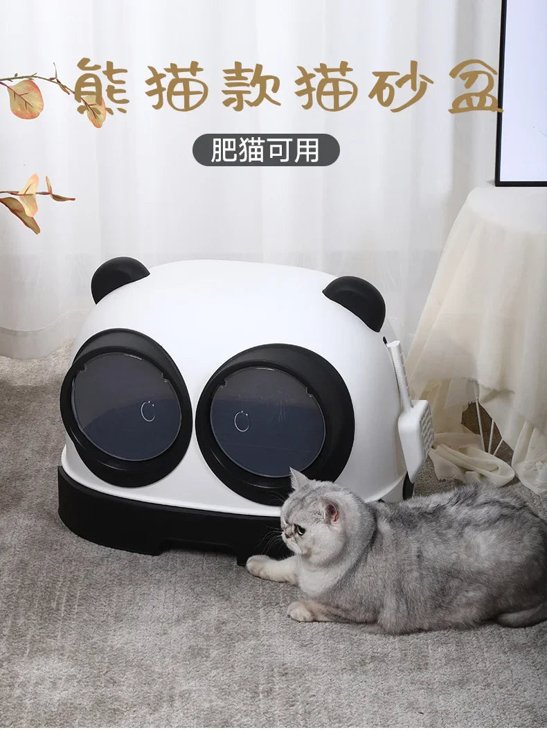 Huge Cute Cat Litter Box Plastic Enclosure Design Portable Enclosure Closed Cats Toilet House Cove Tray Areneros Gatos Pet Items