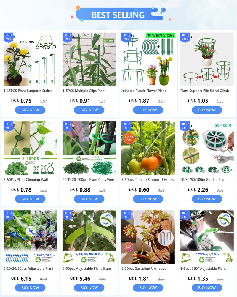 1-15PCS Plant Supports Stakes Flower Stand Sticks Reusable Plant Clips Bonsai Fixing Tool Flower Grow Holder Garden Tools
