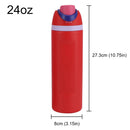 Copo de água portátil com palha e alça, garrafa esportiva, aço inoxidável 304, garrafa de vácuo de viagem, copo térmico, 32 oz, 24 oz, 19oz