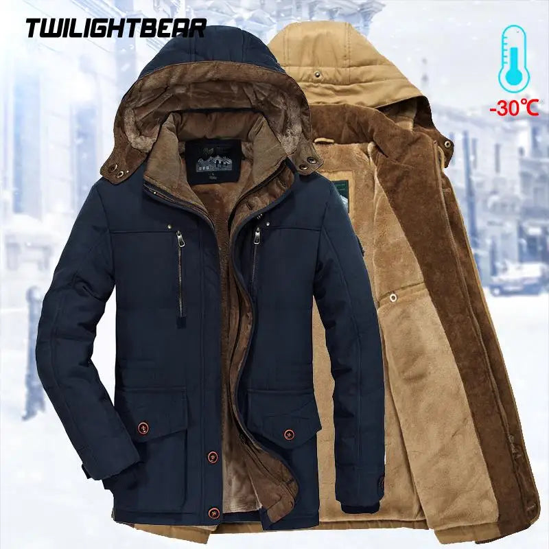 Winter Jacket Men's Parkas 6XL Oversized Thicken Male Coat High Quality Fleece Casual Padded Jackets Men Clothing Outwear T3F029