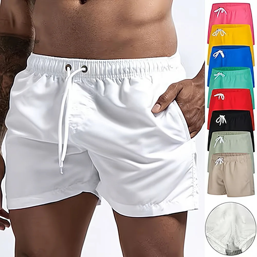 Bañador corto para hombre, de secado rápido, transpirable, con cordón y bolsillos para surfear en la playa en verano.