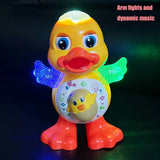 Pato eléctrico bailarín, divertido, parpadeante, con luz intermitente, sacude el cuerpo, lindo animal de dibujos animados musical, juguete educativo, regalo para niños