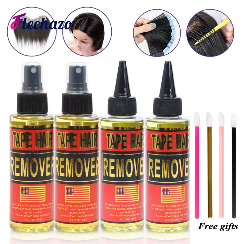 Spray removedor de cola de renda, 4oz, ação rápida, spray de liberação de resíduos, solução de remoção para perucas de renda, extensões, sistemas de cabelo, fita