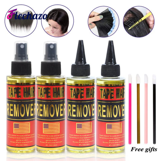 Spray removedor de cola de renda, 4oz, ação rápida, spray de liberação de resíduos, solução de remoção para perucas de renda, extensões, sistemas de cabelo, fita