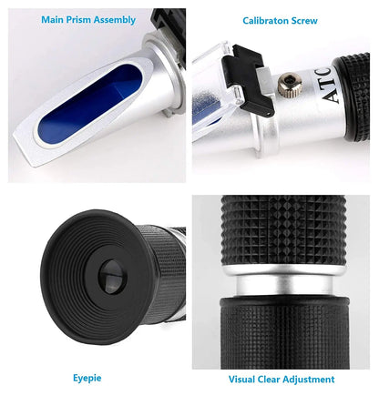 Wine Refractometer Brewing Measuring Sugar Content in Original Grape Juice & Predicting Wine Alcohol Brix 0-40% Alcohol 0-25% V