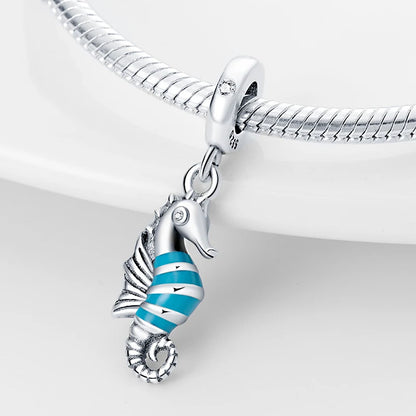 Ocean Series - Original Genuine 925 Sterling Silver Turtle Crab Mermaid Charm Beads Suitable for 3mm Bracelet DIY Making Pendant