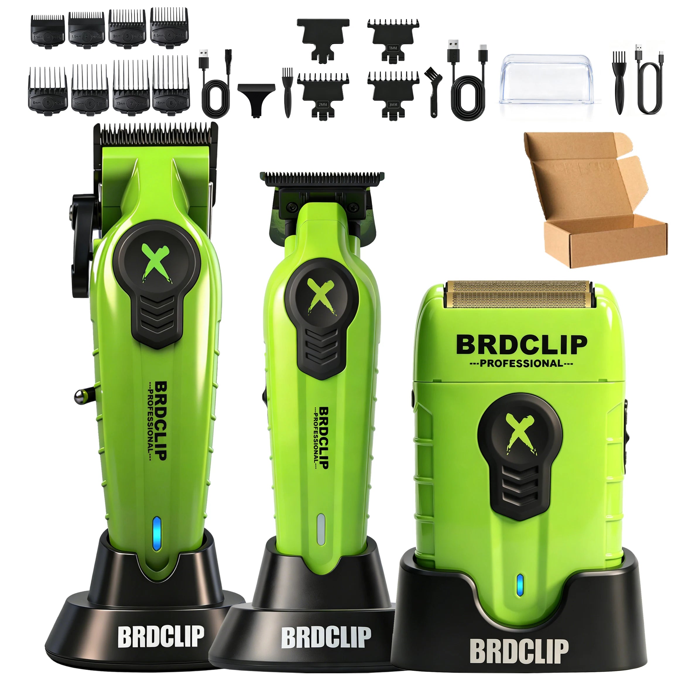 BRDCLIP New White Professional FA1C-T-609 Barber Hair Clipper Set Men's 10000RPM Electric Shaver Hair Trimmer Barbershop Tools
