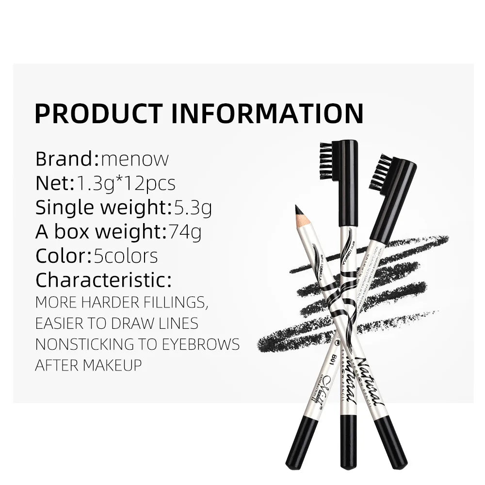 Makeup Menow Eyebrow Pencil Eyebrow Marker Waterproof Eyebrow Tattoo for Eyebrows 5 Colors Enhancer Dye Tint Pen Long Lasting