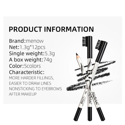 Makeup Menow Eyebrow Pencil Eyebrow Marker Waterproof Eyebrow Tattoo for Eyebrows 5 Colors Enhancer Dye Tint Pen Long Lasting