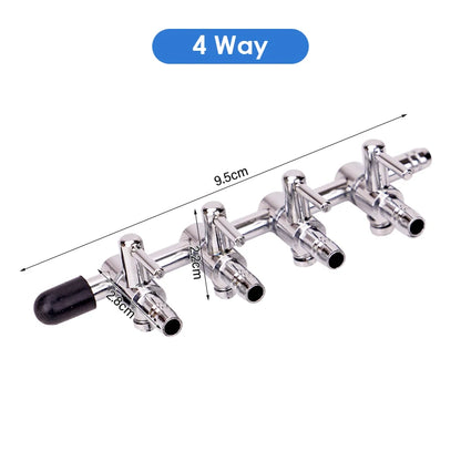 Stainless Steel Aquarium Air Distributor Fish Tank Oxygen Pump Accessories Air Splitter Flow Controller Pump Switch Valve Tap