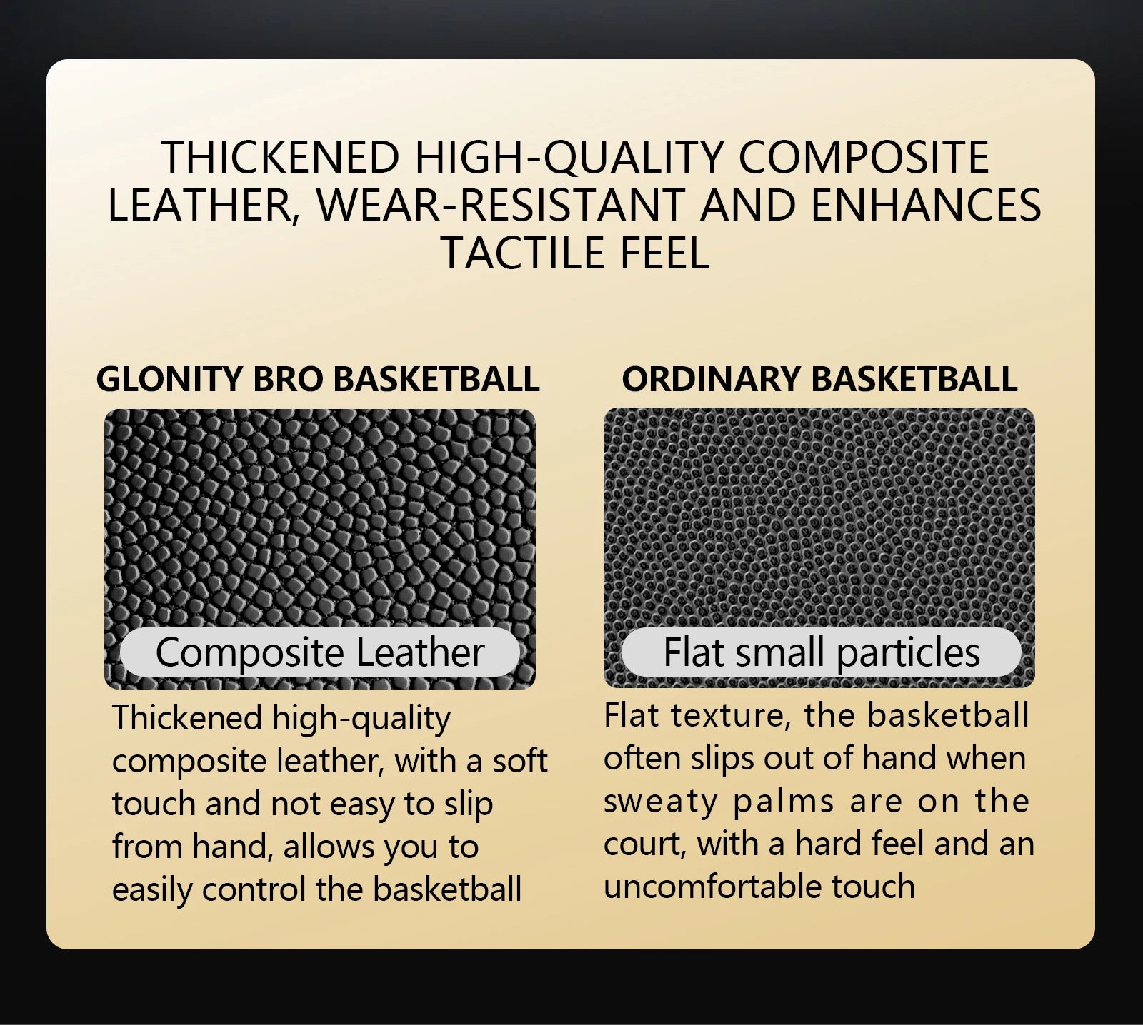 Black Gold Basketball Official Size 7 Composite Leather For Men's and Women's Outdoor Indoor Durable Training Ball High Quality
