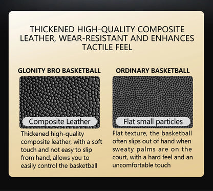 Black Gold Basketball Official Size 7 Composite Leather For Men's and Women's Outdoor Indoor Durable Training Ball High Quality
