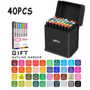 24/36/48/60/80/120/168 Colors Double Tip Permanent Art Marker pens for Drawing Painting Sketching Comics Design School Supplies