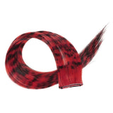 Stripe Printed Clip-in Hair Extensions Colorful Synthetic Hair Highlights 18 Inches Straight Wig Hairpieces for Daily Use Party