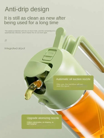 2 in1 Oil Spray Bottle Plastic Kitchen Barbecue Cooking Olive Oil Dispenser Oil Jar Baking Vinegar Soy Sauce Spray Container