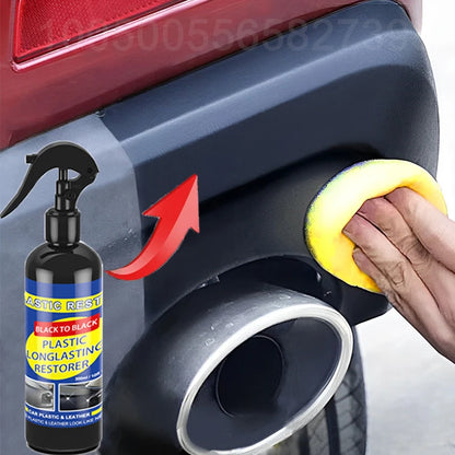 Restaurador de plástico para carro, produtos de limpeza de carro com brilho preto, restauração de couro plástico, polimento automático e reparo, renovador de revestimento