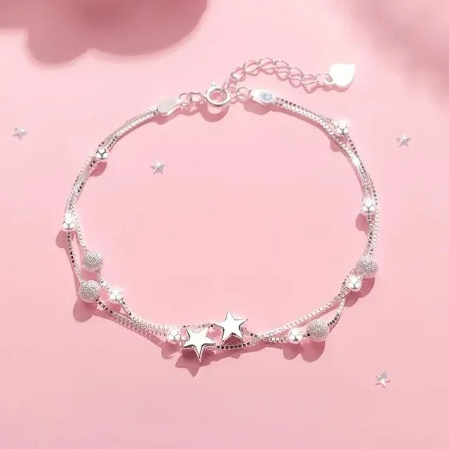 Vintage 925 Sterling Silver Bracelet for Women, Original Lucky Beads Ball, Adjustable Bracelets, Designer Jewelry, Luxury Gifts 