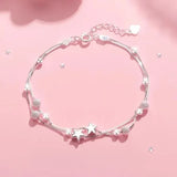 Vintage 925 Sterling Silver Bracelet for Women, Original Lucky Beads Ball, Adjustable Bracelets, Designer Jewelry, Luxury Gifts 