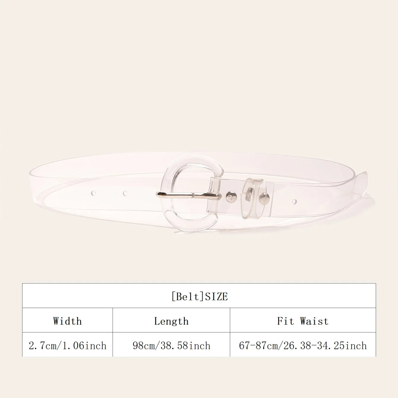 Transparent Belt Women's Fashion Invisible Korean Style Summer New Denim Jeans Accessory for Students And Girls