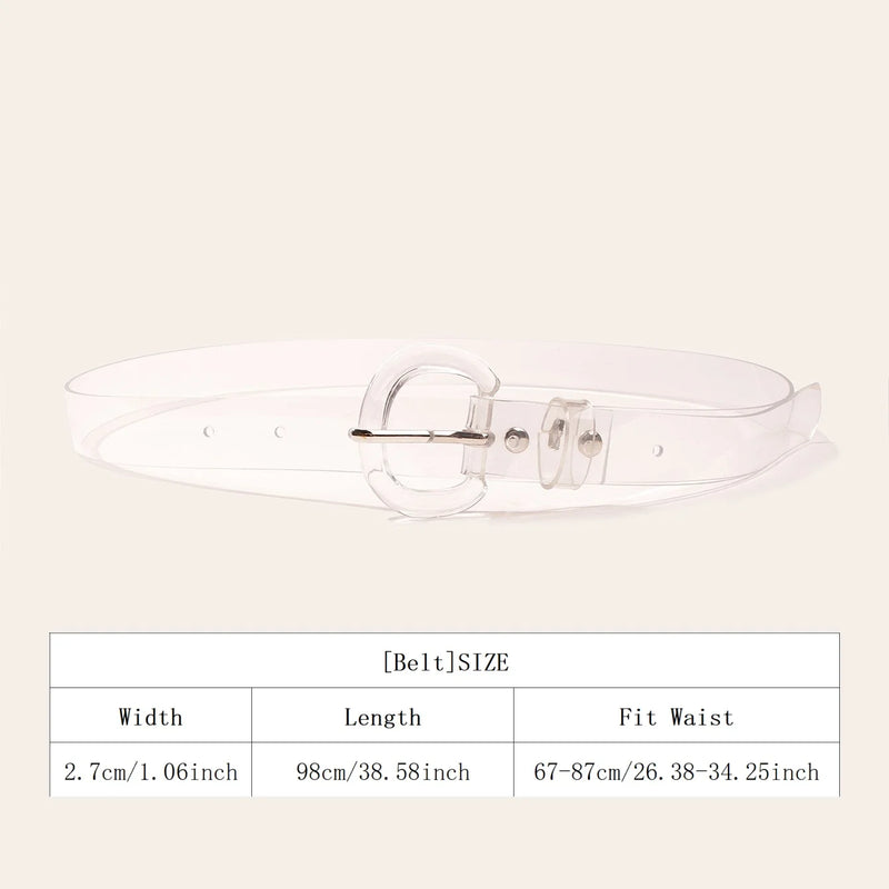 Transparent Belt Women's Fashion Invisible Korean Style Summer New Denim Jeans Accessory for Students And Girls