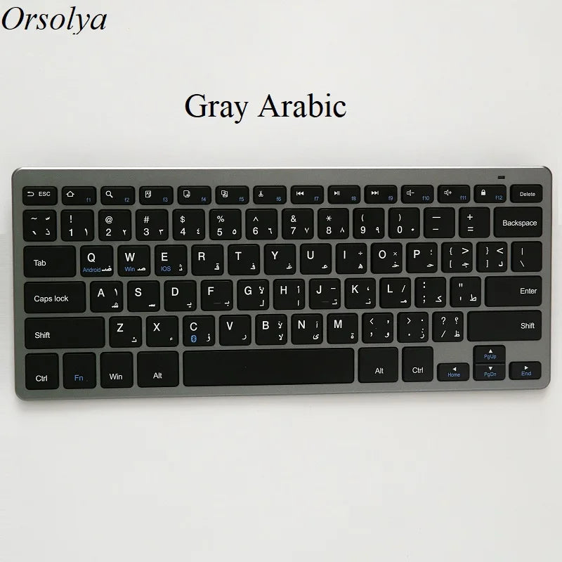 Bluetooth Keyboard Mini Ultra Thin Portable Wireless Keyboard Spanish Russian Layout for Tablet/iPad/Laptop/Phone
