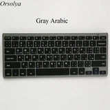Bluetooth Keyboard Mini Ultra Thin Portable Wireless Keyboard Spanish Russian Layout for Tablet/iPad/Laptop/Phone