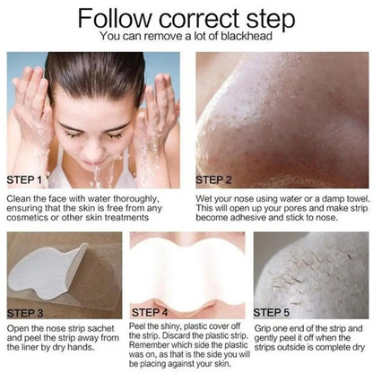 5pcs/lot Blackhead Remover Stickers Nasal Patch Deep Cleaning Shrink Pores Acne Treatment Nose Blackhead Mask Strips Skin Care