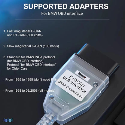 INPA K+CAN K+DCAN Automotive Connector Code Diagnostic Tool with Switch OBD2 USB Interface for BMW OBD2 Scanner OBDII Reader