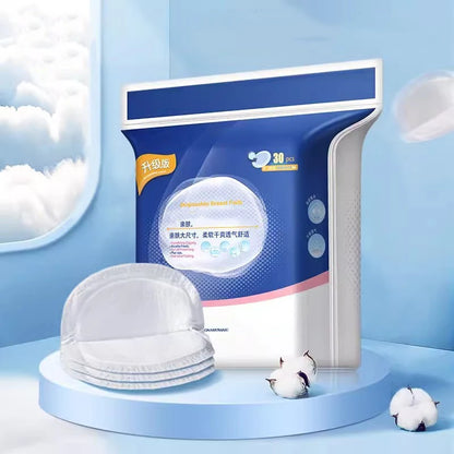 30 Pcs Disposable Breastfeeding Nursing Pads Breathable Dry Slim Super Absorbency Cotton Anti-Leak Pads During Lactation