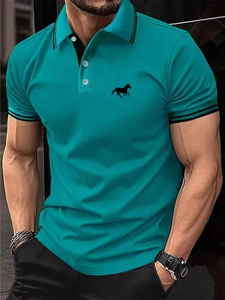 New Men's Classic Short Sleeve Polo Shirt Summer Top Casual T-shirt Button Lapel Super Large S-3XL Casual Polo Shirt