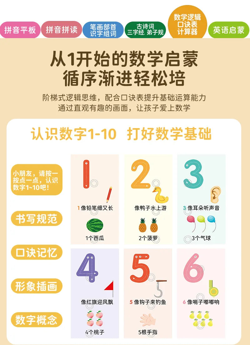 Language, Math, English Enlightenment, Audiobooks, Children's Cognitive Early Education, Learning Aids