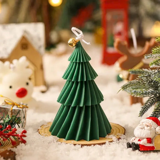 2026 8x5cm Christmas Tree Soy Wax Desktop Ornaments Home Decoration Creative Souvenirs Cyclone Shape Aromatherapy Candles Gifts