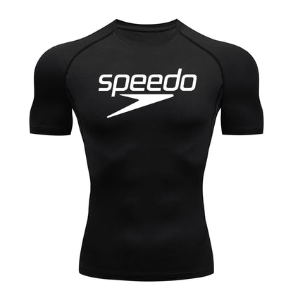 Camiseta de compresión para correr para hombre, camisetas con estampado de velocidad, ropa deportiva de gimnasio de secado rápido para hombre, camiseta Rashguard MMA para hombre 