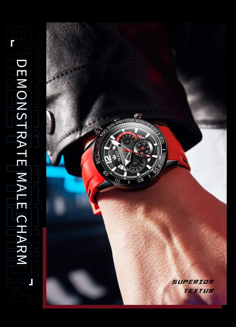 OLEVS 9936 Men's Watch Original Brand Quartz Wristwatch Waterproof Luminous Watches For Men Stylish Design with Silicone Strap