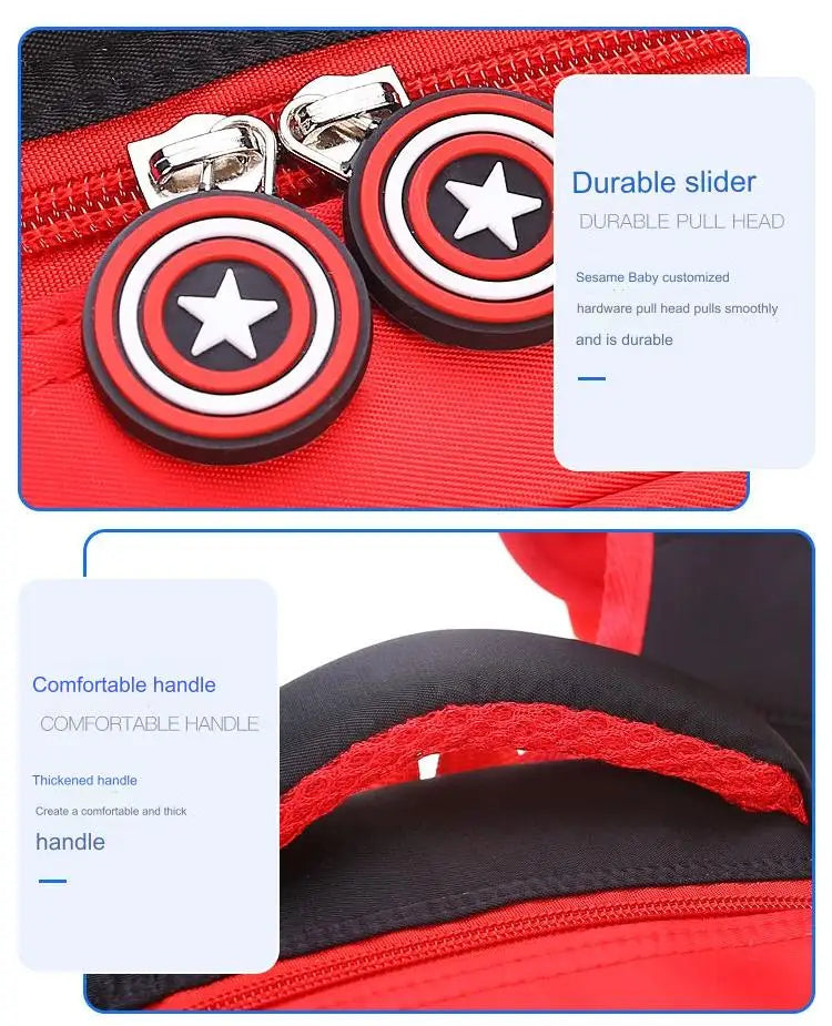 3D five-pointed star children's backpack, nylon waterproof fabric, light-weight children's backpack