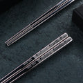 23cm Exquisite Dragon Pattern Chopsticks 304 Stainless Steel Non-slip Chinese Chopstick Food Sushi Sticks Home Kitchen Tableware