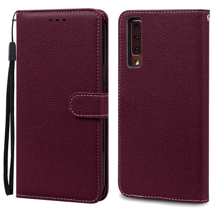 Funda de cuero de lujo con tapa para Samsung Galaxy A7 2018 (SM-A750F)