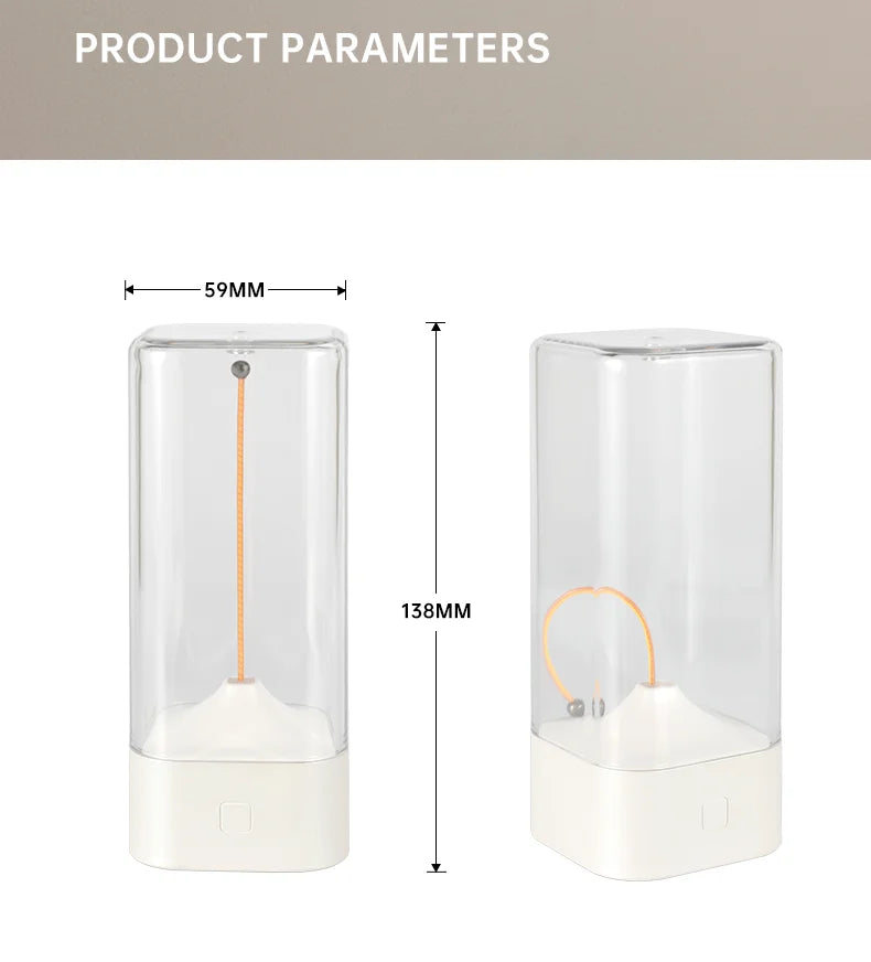 LED Minimalist Cordless Table Lamps 3 Levels Dimmable Rechargeable Camping Atmosphere Light Magnetic Filament Wireless Lamp