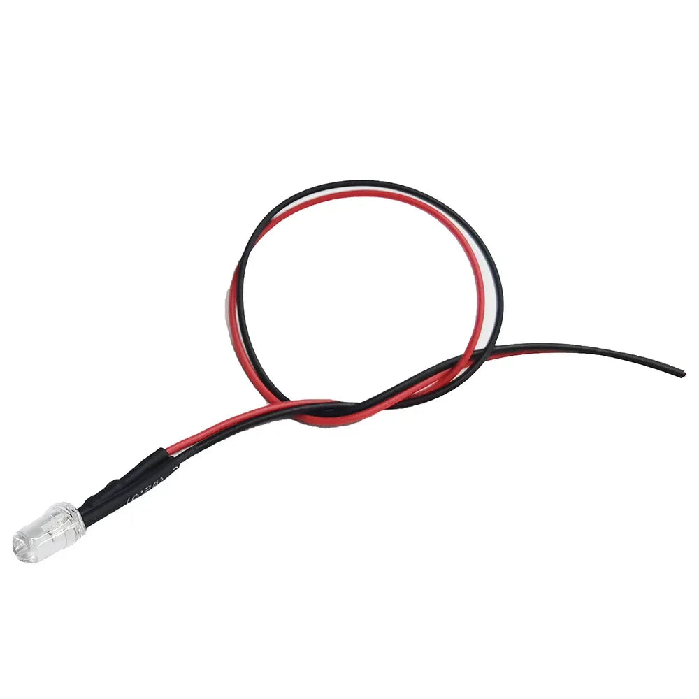 Lote de 20, 50 y 100 bombillas LED de 20 cm precableadas de 3 mm y 5 mm, diodos emisores precableados para decoración del hogar (DC12V)