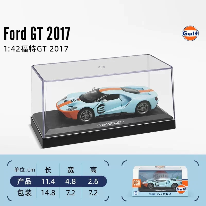 CCA 1:43 BMW Gulf Oil Station Shell Station McLaren Lamborghini Series Racing Alloy Car Model Toy Car Casting Pullback Function
